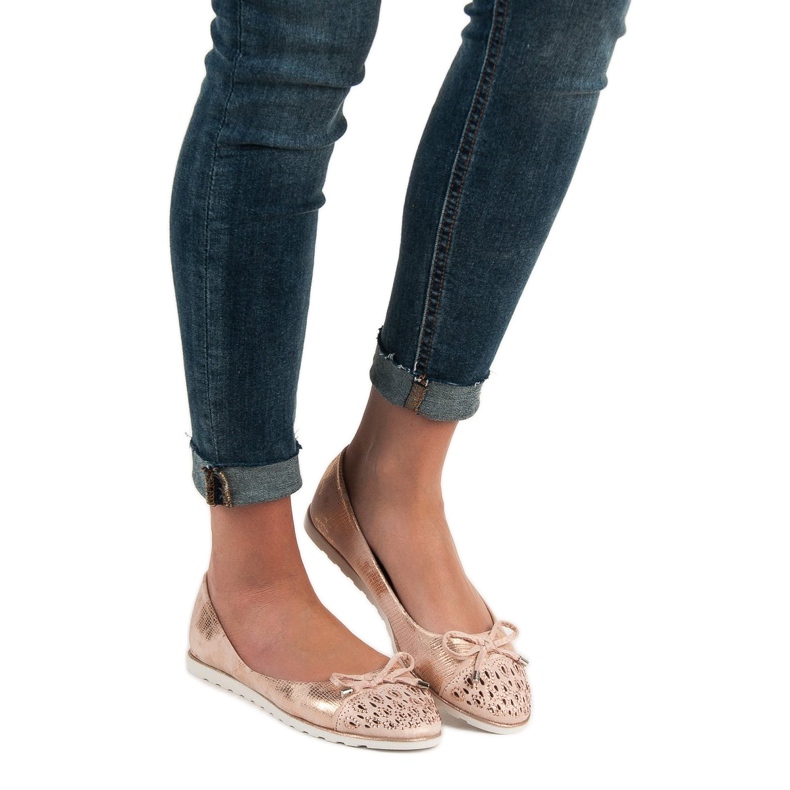 SHELOVET Ballerines décontractées jaune rose 2