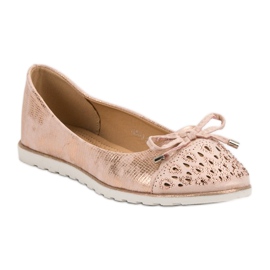 SHELOVET Ballerines décontractées jaune rose 4