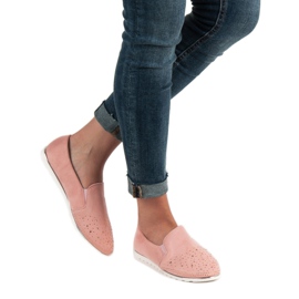 SHELOVET Slipons en daim rose 1