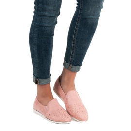 SHELOVET Slipons en daim rose 5