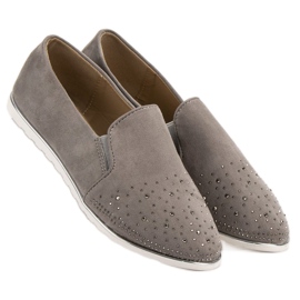 SHELOVET Slipons en daim gris 6
