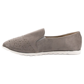 SHELOVET Slipons en daim gris 4
