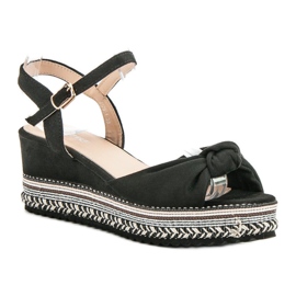 Groto Gogo Sandales Espadrilles en Daim le noir 3