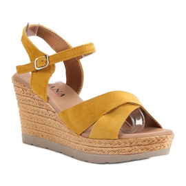 SHELOVET Sandales moutarde jaune 3