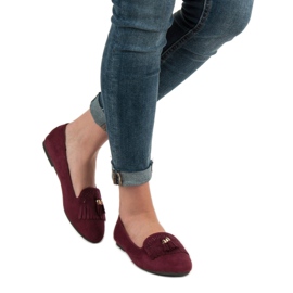 SHELOVET Mocassins à franges rouge 1