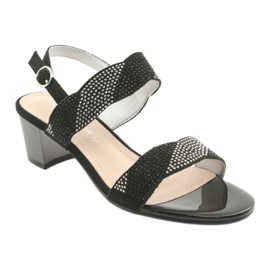 Sergio Leone Sandales sur le SK795 Post noir avec zircons le noir 1 Sergio Leone Sandales sur le SK795 Post noir avec zircons le noir 1