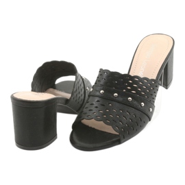 Pantoufles Sergio Leone KL319 noires pour femmes 4
