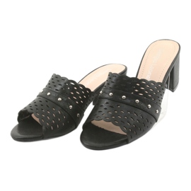 Pantoufles Sergio Leone KL319 noires pour femmes 3