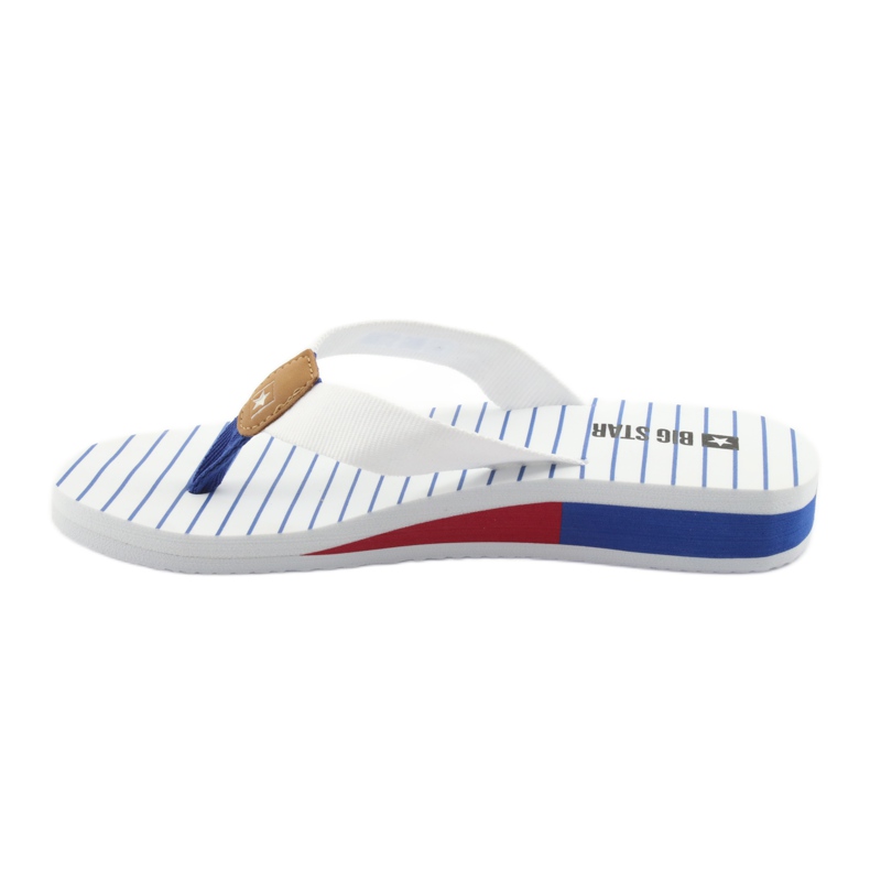 Tongs Big Star sur talon compensé blanc brun bleu rouge 2
