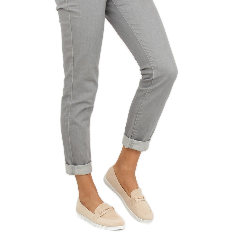 Mocassins femme beiges BJ600-E25 Abricot 1 Mocassins femme beiges BJ600-E25 Abricot 1