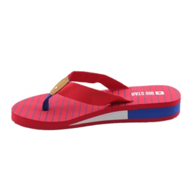 Tongs Big Star sur talon compensé brun bleu rouge 2