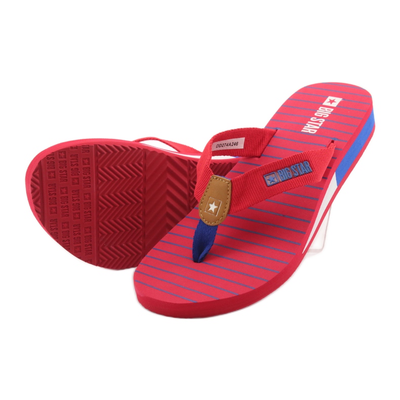 Tongs Big Star sur talon compensé brun bleu rouge 4 Tongs Big Star sur talon compensé brun bleu rouge 4