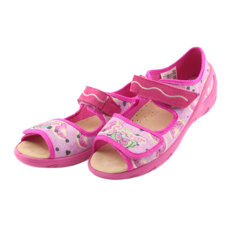 Befado chaussures pour enfants pu 433X030 vert jaune rose 3