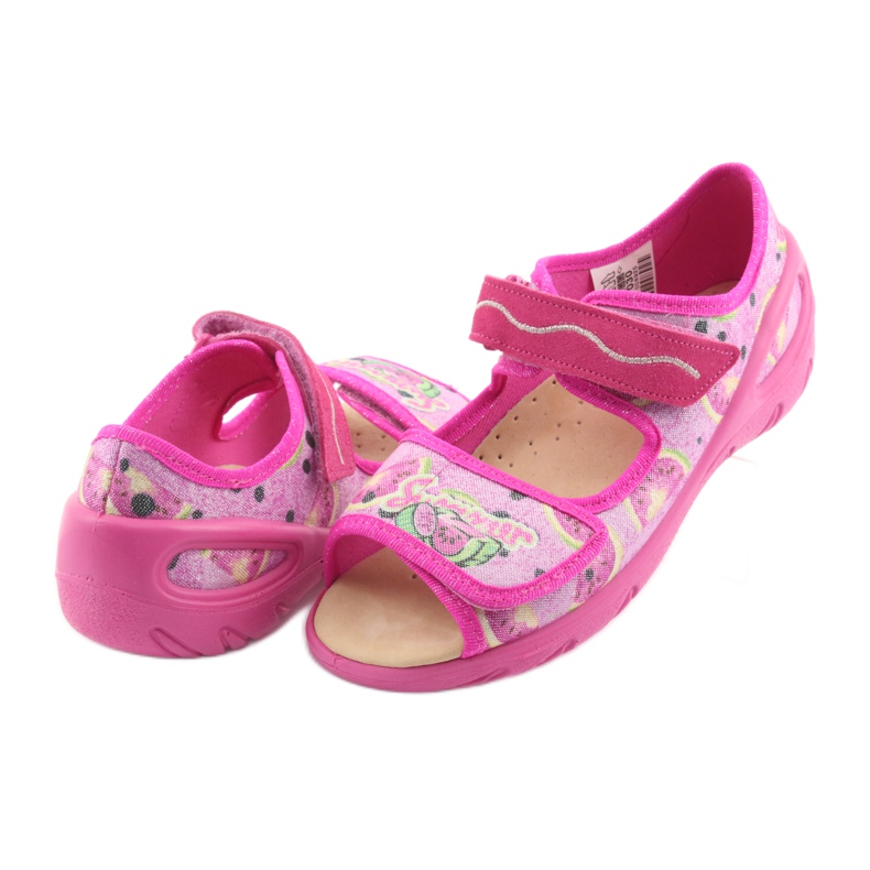 Befado chaussures pour enfants pu 433X030 vert jaune rose 4