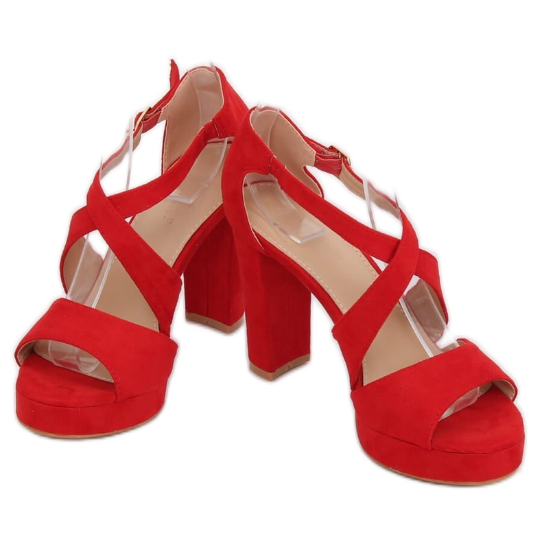 Red VV-23 Sandales rouges sur la plateforme 1