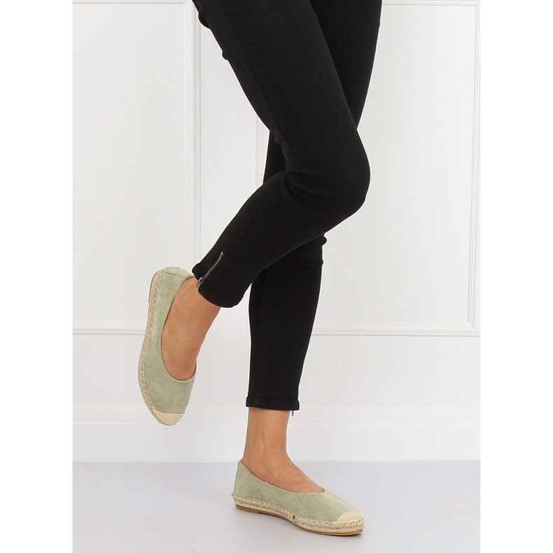Espadrilles ballerines vertes N-2980 L.GREEN 2