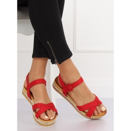 Sandales femme rouges Y1521 Rouge 1 Sandales femme rouges Y1521 Rouge 1