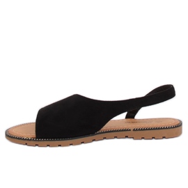 Sandales asymétriques pour femmes noires 982 Black le noir 1