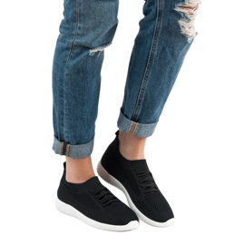 SHELOVET Chaussures de sport à enfiler le noir 2