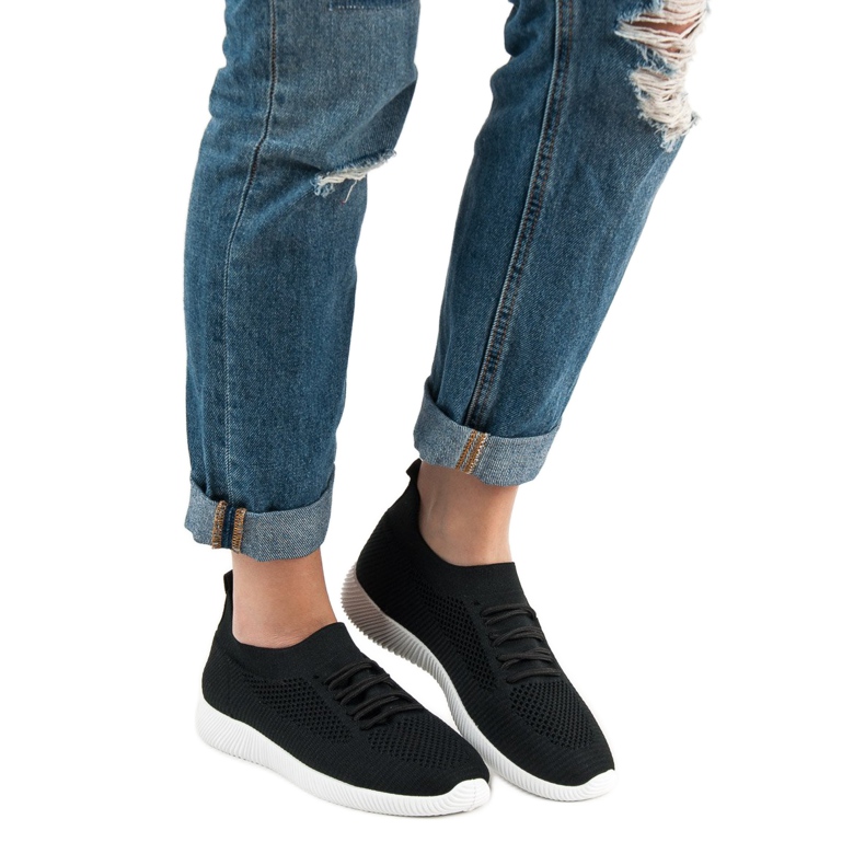 SHELOVET Chaussures de sport à enfiler noir 2