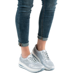 Filippo Chaussures de brocart en cuir bleu 2