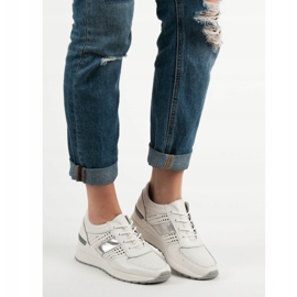 Filippo Baskets compensées en cuir blanc 2