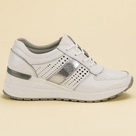 Filippo Baskets compensées en cuir blanche 3