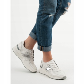 Filippo Baskets compensées en cuir blanche 6