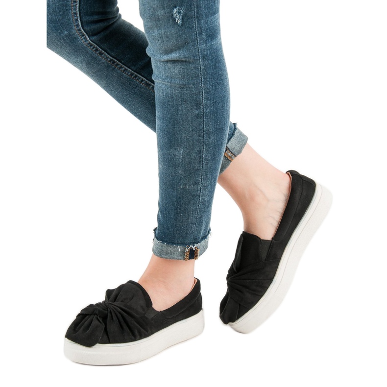 Slipons en daim avec nœud VICES le noir 1