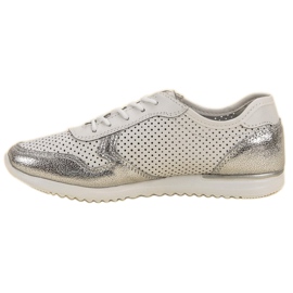 Filippo Chaussures en cuir argentées blanche gris 2