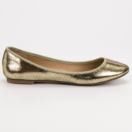 SHELOVET Ballerines brillantes d'or 2