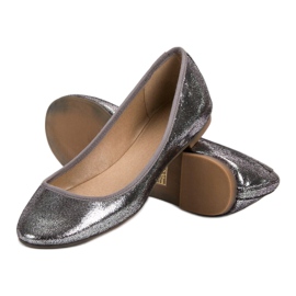 SHELOVET Ballerines brillantes gris 1