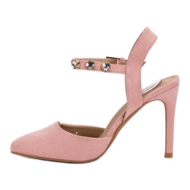 Kylie Talons hauts avec un talon exposé rose 2
