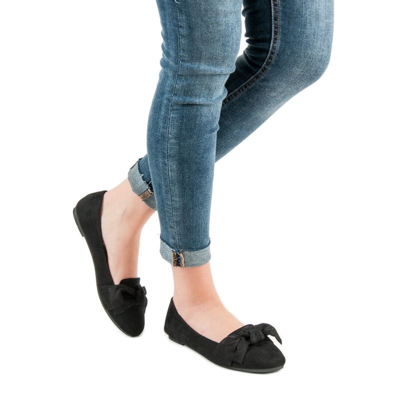 Queen Vivi Ballerines en daim noir 2