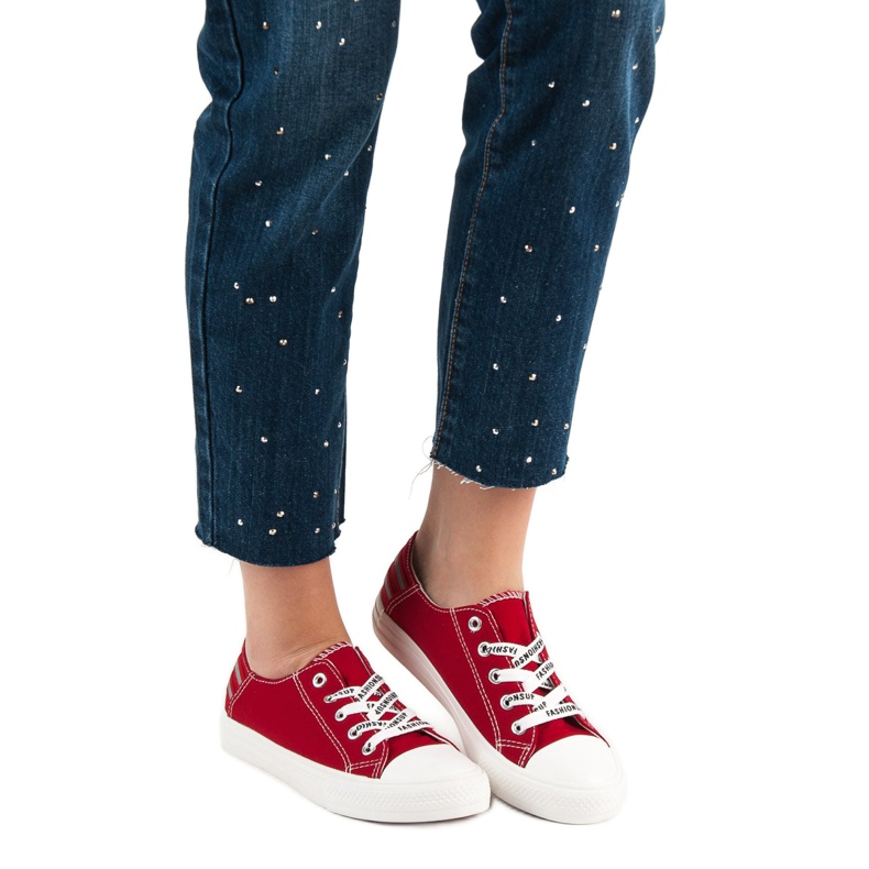 SHELOVET Baskets basses rouge 2