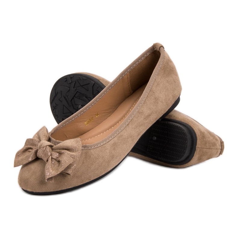 JESSY ROSS Ballerine Avec Noeud brun 1