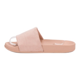 Queen Vivi Pantoufles confortables en daim rose 4
