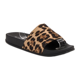 Queen Vivi Pantoufles confortables en daim brun 3