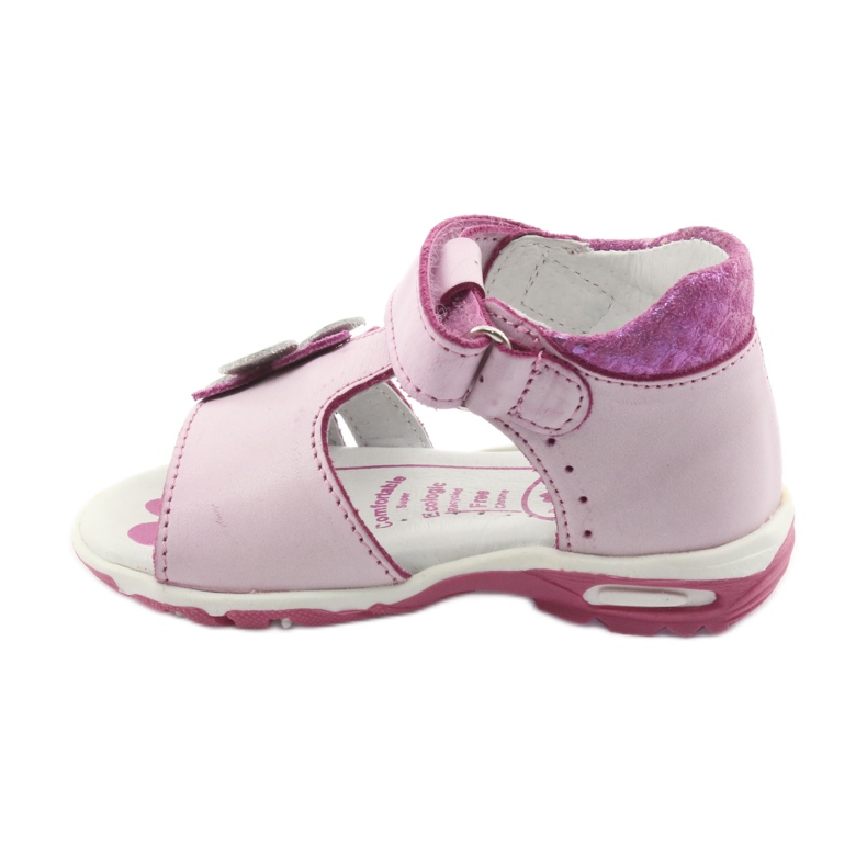 Sandales roses à fleurs Ren But 1406 blanc 3