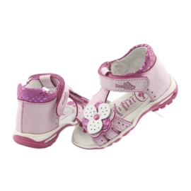 Sandales roses à fleurs Ren But 1406 blanc 5