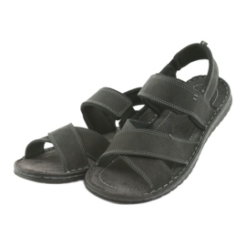 Riko Sandales de cuir sportif masculin 852 noir 3