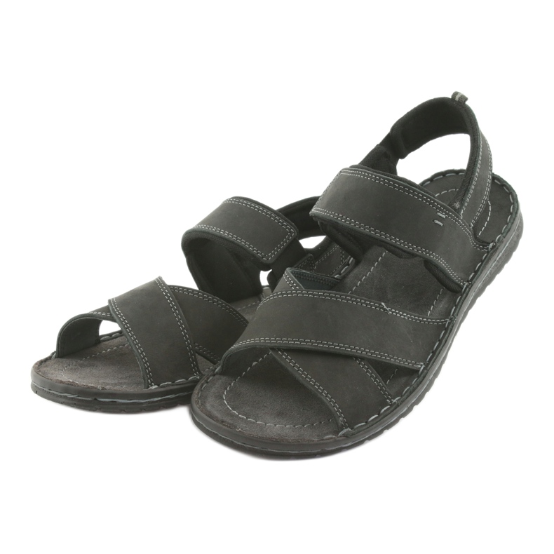 Riko Sandales de cuir sportif masculin 852 noir le noir 3