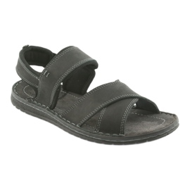 Riko Sandales de cuir sportif masculin 852 noir 1