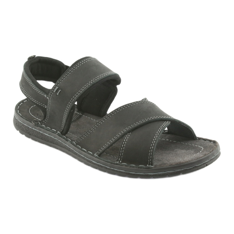 Riko Sandales de cuir sportif masculin 852 noir le noir 1