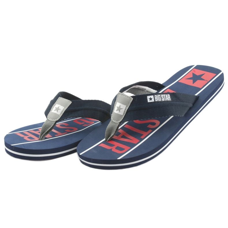 Chaussons homme Big Star 174658 bleu marine blanche rouge 3 Chaussons homme Big Star 174658 bleu marine blanche rouge 3