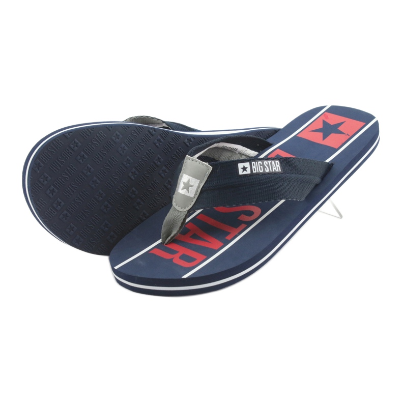 Chaussons homme Big Star 174658 bleu marine blanc rouge 4