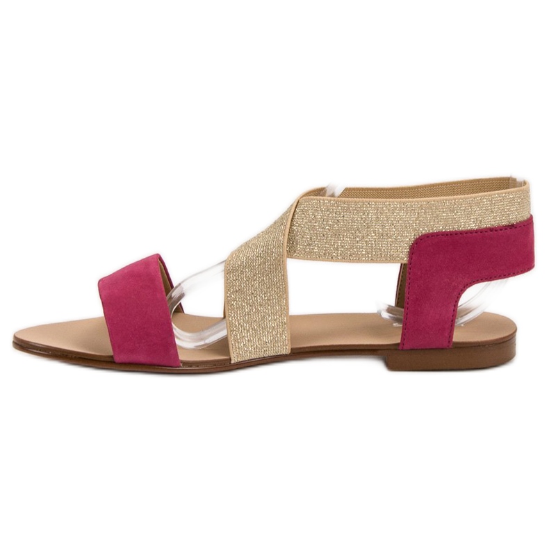 SHELOVET Sandales plates élégantes brun rose 2 SHELOVET Sandales plates élégantes brun rose 2