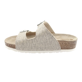 Chaussons femme Inblu NM013 beiges avec particules d'argent brun gris 2