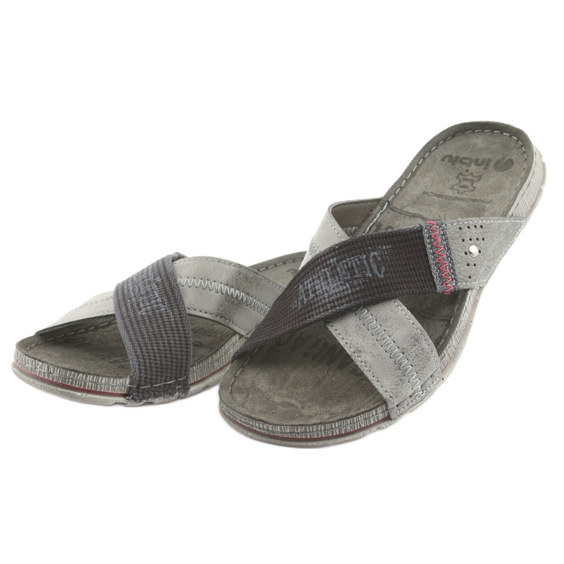 Chaussons gris Inblu GG009 pour hommes gris le noir 3 Chaussons gris Inblu GG009 pour hommes gris le noir 3