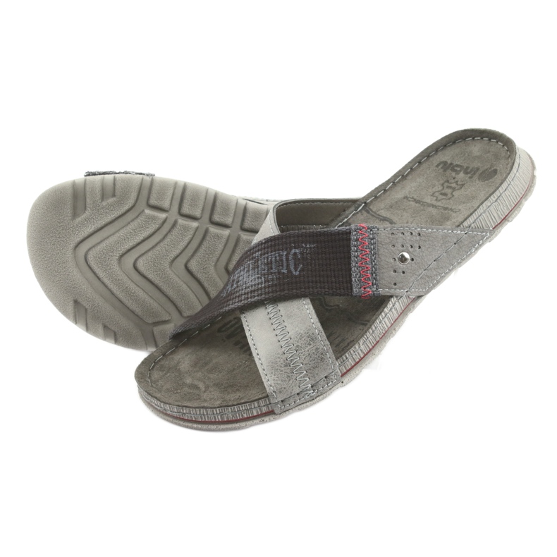 Chaussons gris Inblu GG009 pour hommes gris le noir 4 Chaussons gris Inblu GG009 pour hommes gris le noir 4